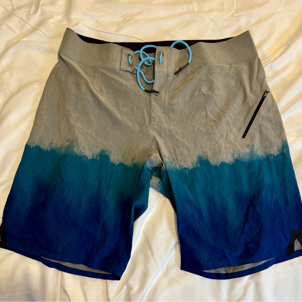 lululemon athletica Gray and Blue Swim Board Shorts